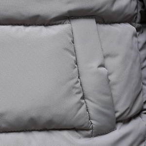 Veste matelassée à capuche pour homme, grise, coupe-vent, épaisse, en polyester, hiver, décontractée, fermeture éclair, coupe régulière, couleur unie - Product Image 4