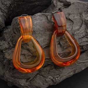 Boucles d'oreilles pendantes en résine, boucles d'oreilles statement en résine, boucles d'oreilles en résine en forme de goutte, artisanat abstrait en résine, couleur personnalisée - Product Image 2