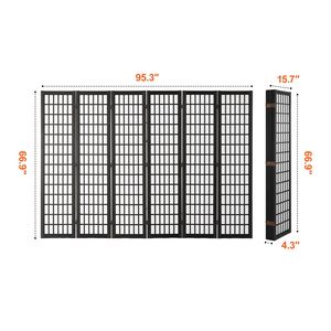 Modern 6-Panel Japanese Folding Privacy <b>Screen</b> Portable Indoor Room Divider with Decoration Elegant Stylish Partition Dividers - Product Image 5