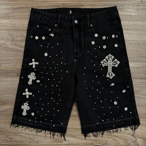 Pantalon de basketball à séchage rapide, pantalon d'entraînement cinq-quarts tendance, ample mais court jusqu'aux genoux pour hommes, pour le sport, la course et le fitness - Product Image 1