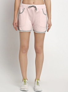 Shorts Deportivos de Punto Rosa para Mujer, con Cintura Ajustable con Cordón y Bolsillos, Transpirables, Corte Regular, Cintura Media, Estilo Casual - Product Image 5