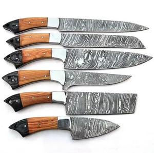 Personalized 6-Piece Damascus Steel Chef <b>Knives</b> with Customized Handle <b>Sharp</b> Serrated Edge for Multi-Purpose Eco-Friendly - Product Image 2