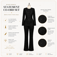 Ensemble coordonné long uni pour femmes en gros |   Ensemble tendance formel 2 pièces assorti, tenue élégante de boutique, ensemble de mode écologique