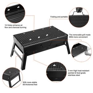 Lightweight Portable Foldable BBQ Charcoal Grill Smoker Grill for <b>Camping</b> Picnics Garden Grilling - Product Image 3
