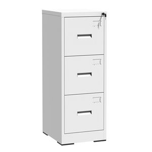 Armoire à dossiers verticale en métal à 3 tiroirs, format A4/Legal/Lettre, design étroit avec serrure et fente pour carte, pour bureau ou usage domestique - Product Image 4