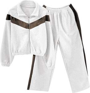 Conjunto Deportivo Estampado de Moda 2026: Sudadera Corta con Media Cremallera y Manga Larga, Pantalones Ajustados de Pierna Ancha, Chándal Personalizado de Dos Piezas para Mujer - Product Image 5