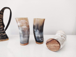 Verre à café et à vin en corne de vache de qualité supérieure, fait main, écologique, durable, design rustique traditionnel pour la maison et les bars. - Product Image 5