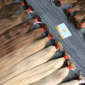 Extensions de cheveux Remy vietnamiens 100% naturels à la kératine italienne I-Tips, 8-32 pouces, 100g, couleur claire, pré-collées, style ondulé avec bande frontale - Product Image 1