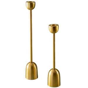 เชิงเทียนขายดีสำหรับตกแต่งบ้าน ที่วางเทียนทรงเสา สีทอง ผลิตจากอะลูมิเนียมหล่อ งานแฮนด์เมด ปรับแต่งได้ ชุด 2 ชิ้น - Product Image 1