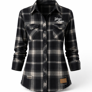 Chemises en flanelle personnalisées en gros avec logo pour femmes - Fabricant OEM, fournisseur direct d'usine - Product Image 1
