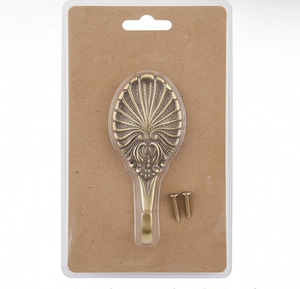 Antique Brass Wall <b>Hook</b> With Floral Design Antique Finish For Clothing Storage Vintage Style Home Decor - Product Image 6