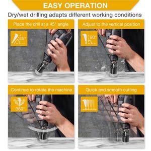 Kit de 6 forets diamantés pour carrelage, marbre, verre et granit, brasés sous vide - Product Image 5