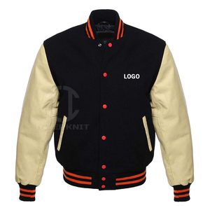 Veste universitaire personnalisée pour homme, corps en laine 400 GSM, manches en cuir véritable, broderie chenille, vestes Letterman - Product Image 5