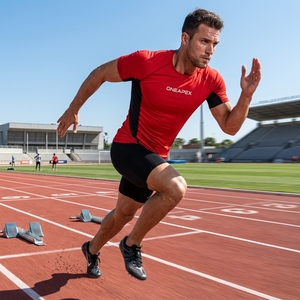 Men <b>Compression</b> T <b>Shirt</b> Red <b>Black</b> Short Sleeve Athletic Gym Training Sportswear Custom Logo Fitness Running Workout <b>Shirt</b> - Product Image 4