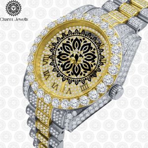 Reloj de Lujo para Hombre Charm Jewells, Acero Inoxidable, Esfera de 40 mm, Bisel con Diamantes, Movimiento Mecánico Analógico, Resistencia al Agua de 10 Bares, con Botón de Presión - Product Image 3
