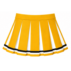 Jupe plissée jaune personnalisée pour femmes, idéale pour la danse, les spectacles et les uniformes d'équipe sportive, avec des rayures élégantes - Product Image 2