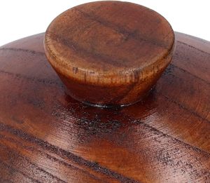 Modern Acacia Wood Handcrafted Eco-Friendly Stackable Moisture-Proof <b>Spice</b> <b>Jar</b> Sugar Bowl Buckle Lid Spoon Salt Cellar Container - Product Image 3