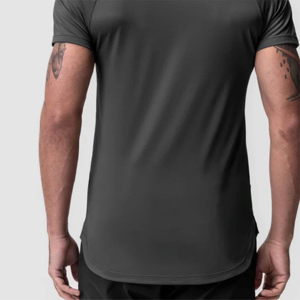 T-shirt de performance tendance pour hommes, 100 % coton, séchage rapide, pour les entraînements, les sports, les aventures en plein air, la course à pied - Product Image 2