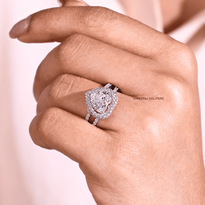 2 Carat Heart Cut Lab Grown Diamond DEF-VVS Rhodium Plated IGI Certified CVD Engagement Ring 14K White Gold Custom Jewelry - Product Image 5