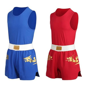 Ensemble d'uniformes de boxe professionnels, maillot sans manches et short imprimés dragon, tenue de combat MMA, vente en gros OEM - Product Image 6