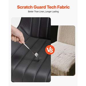 Set di 4 Sedie Laterali Moderne Imbottite in Tessuto per Sala da Pranzo, Sedie Salvaspazio per Tavolo da Cucina - Product Image 4