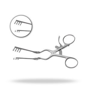 Rétracteur Beckman Weitlaner 3x4 à dents auto-serrantes, instrument chirurgical orthopédique pour la colonne vertébrale - Product Image 1