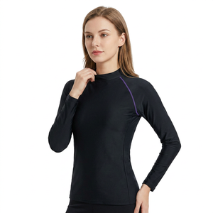 <b>Womens</b> Short Sleeve Rash Guard UPF 50+ <b>Swim</b> <b>Shirt</b> Crewneck Athletic Rashguard Top Wholesale Bulk - Product Image 2