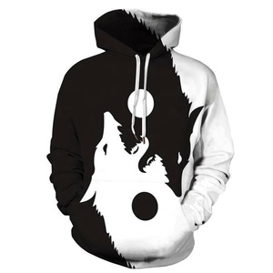 Sweat-shirts à capuche en polaire avec poche kangourou, impression personnalisée, bicolore, coupe oversize - Product Image 6