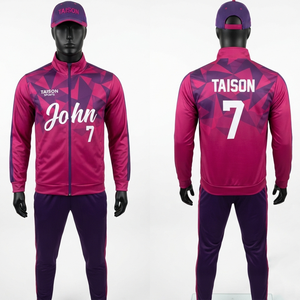 <b>Mens</b> Field Hockey Training <b>Suit</b> Premium Polyester 220 GSM Magenta <b>Purple</b> Sublimated Panels Custom Logo Team Tracksuit Set - Product Image 1