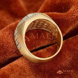 Gold Tone Iced Out Moissanite <b>Ring</b> for Men Hip Hop Cluster <b>Statement</b> <b>Ring</b> Luxury Diamond Look Jewelry Band - Product Image 3