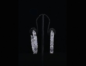 Top Quality Elegant Emerald Cut Moissanite and Freshwater Pearl <b>Stud</b> Earrings for Anniversary Gift Available at Factory Price - Product Image 2