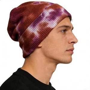 หมวกบีนนี่ไหมพรมถักลายไล่สีพร้อมโลโก้แบบกำหนดเอง หมวกบีนนี่ย้อมสีทูโทนสำหรับผู้ชายและผู้หญิง - Product Image 3