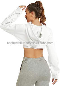 Sudadera Corta con Capucha para Mujer, de Algodón Suave y Felpa, Cálida, Cómoda, Elegante, con Cierre, Estilo Casual Urbano, Ligera, para Invierno - Product Image 3