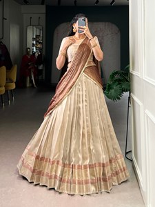 TENNECY Launch New Dupion Silk Zari Weaving Work Women Reversible Wrinkle-Free Stretchable Quick Dry Party Style All Seasons - Product Image 2