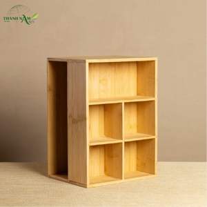 Organizador de Almacenamiento Plegable de Bambú Prensado de 5 Capas, Diseño Moderno Multifuncional - Product Image 1