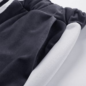 Men's Black Velour Tracksuit Full <b>Zip</b> Sporty <b>Jogger</b> Set With White Stripes Breathable Regular Fit Autumn Wear - Product Image 5