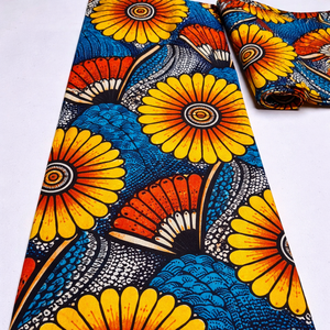 Tissu en coton 100% imprimé wax africain personnalisé pour la production de vêtements, personnalisation du logo, approvisionnement en gros sur mesure - Product Image 5