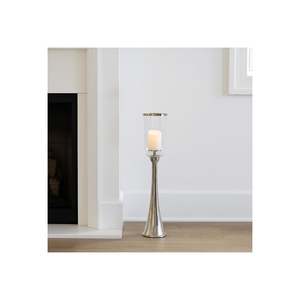 Modern <b>Candlestick</b> Holder with Frosted Glass Cylinder 34 Inch <b>Tall</b> Home Decoration Durable Metal Stand - Product Image 2