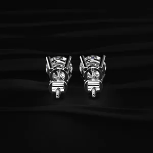 Boucles d'oreilles en diamant rond de 2 carats, minuscules clous d'oreilles en diamant, bijoux minimalistes en diamant, adorables clous d'oreilles, boucles d'oreilles en diamant avec clarté VVS-VS - Product Image 4