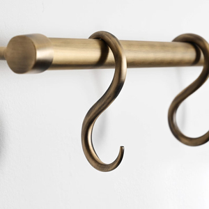 Antique Brass <b>Wall</b> Hook Heavy Duty Solid Brass Coat Clothes <b>Hanger</b> with Double Tiers Durable Towel <b>Hanger</b> for Bathroom Wardrobe - Product Image 4