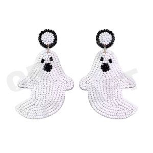 Vintage Style Patriotic Orange White Blue Beaded Dangle Earrings for Women for Weddings or <b>Memorial</b> Days - Product Image 1