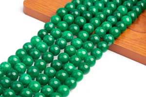 Cuentas sueltas de cuarzo de color verde esmeralda para la fabricación de joyas, pulseras, collares, manualidades y bricolaje. - Product Image 2