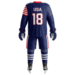 Ensemble d'uniformes de hockey sur glace en gros : Maillot en maille respirant et chaussettes, personnalisables avec logo, numéro et nom, faible MOQ, fournisseur - Product Image 3