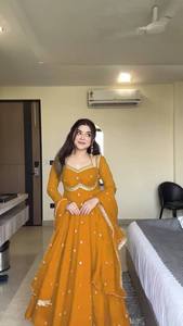 ชุดสูทนุ่มสง่างามทุกวันชุด anarkali สไตล์ปาร์ตี้สไตล์ anarkali อินเทรนด์ชุดสูทผ้าจอร์เจียแบบพรีเมียม - Product Image 5