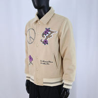Veste universitaire de haute qualité avec manches en toile, broderie personnalisée, vestes Letterman haut de gamme, imperméables, coupe-vent, pour l'hiver