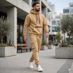 <b>Men's</b> Casual Hoodie Jogger Set Two Piece Tracksuit Pullover Sweatshirt Drawstring <b>Pants</b> Athletic <b>Lounge</b> Streetwear Breathable - Product Image 5