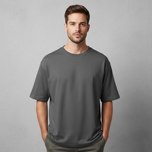เสื้อยืดผู้ชายคอโอ ทรงหลวม ไหล่ตก ผ้าฝ้ายแท้ 100% หนัก 180 กรัม เป็นมิตรต่อสิ่งแวดล้อม แห้งเร็ว ระบายอากาศได้ดี  รับสั่งทำได้ - Product Image 6