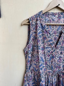 Vestido de Algodón Indio Estampado a Mano 2026, Superventas, 100% Bordado Floral, Túnica Informal, Vestido Largo a Precio de Fábrica - Product Image 3