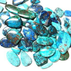 Cabujón de piedras preciosas sueltas de Shattuckita Natural, colores de pavo real azul y verde, tamaños multiforma, 20mm, 9mm, 14mm, joyería de calidad AAAAA - Product Image 1