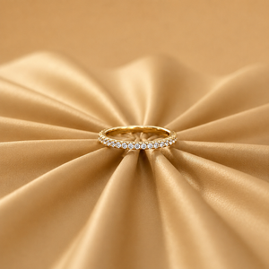 Lab Grown Diamond Rose Gold Plated Eternity Band 14K Gold Thin Stackable Wedding Ring VVS VS Oval Cut Women's Anniversary Band - Product Image 5